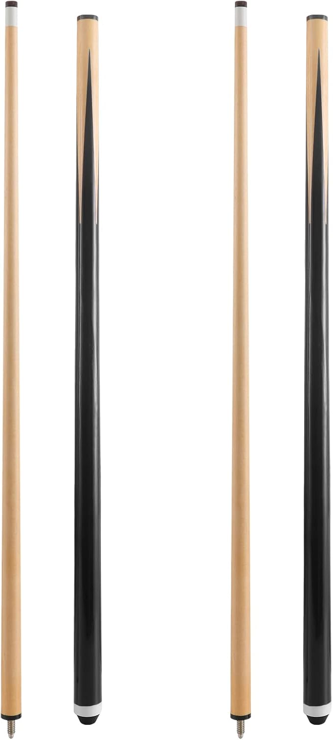 Pool Cue Sticks – 42"/48"/58" Billiard Cues with 13mm Leather Tip – 17oz/18oz Standard or 20oz Heavy – Set of 2 or 4 – Durable 2-Piece Pool Sticks for Beginners, Adults, Home & Bar