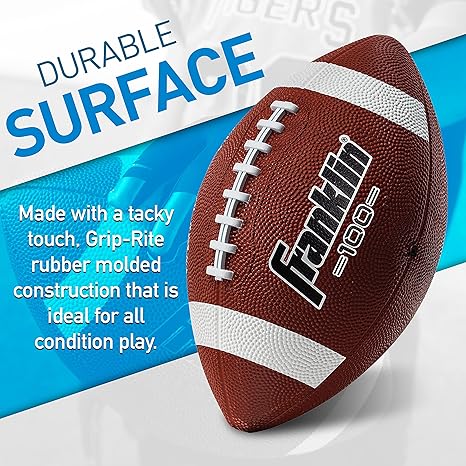 Franklin Sports Kids Junior Grip-Rite Youth Junior Size Rubber Footballs - Peewee Kids Durable Outdoor Footballs - Single & Bulk Packs Available  - Image 4