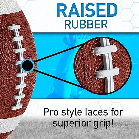 Franklin Sports Kids Junior Grip-Rite Youth Junior Size Rubber Footballs - Peewee Kids Durable Outdoor Footballs - Single & Bulk Packs Available  - Image 3
