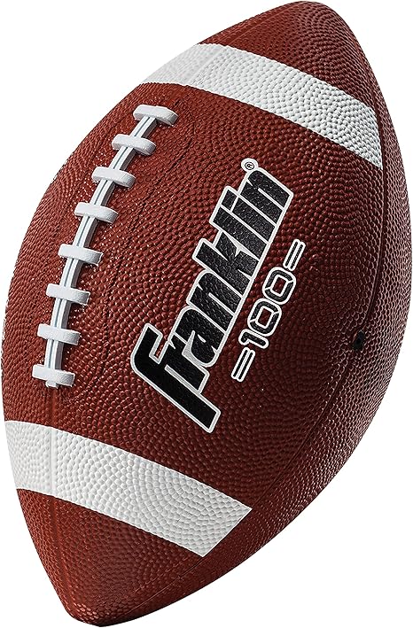 Franklin Sports Kids Junior Grip-Rite Youth Junior Size Rubber Footballs - Peewee Kids Durable Outdoor Footballs - Single & Bulk Packs Available