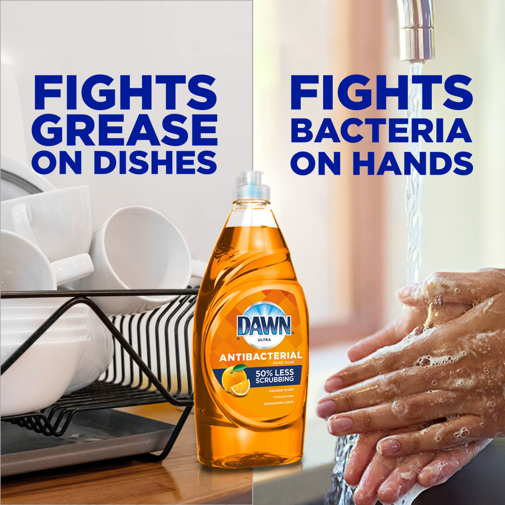 Dawn Ultra Antibacterial Dishwashing Liquid Dish Soap, 38 Oz, Orange Scent  - Image 3
