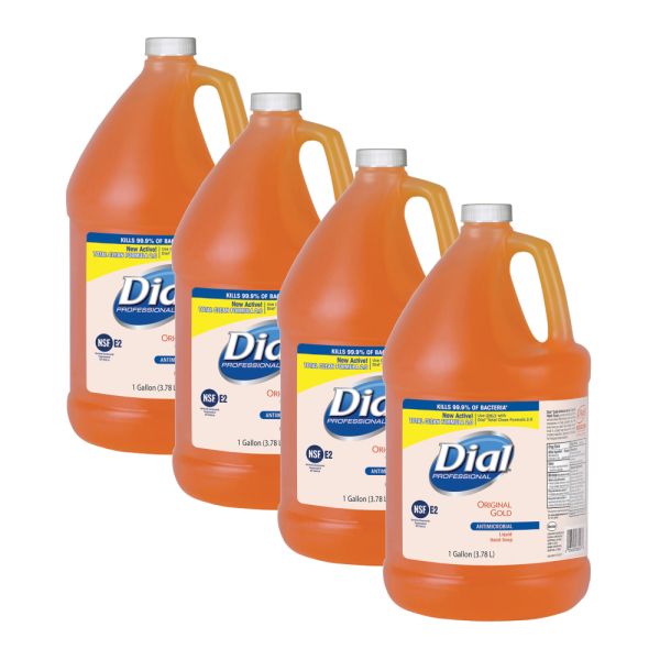 Dial Professional Gold Antibacterial Liquid Hand Soap, 1 gal, 4/Carton  - Image 4