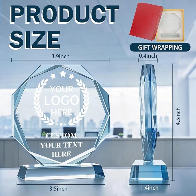 Personalized Trophy Award - Plaques Personalized Engraved - Custom Crystal Awards and Trophies for Employee Recognition, Event, Sport, Competition - Coworker Employee Appreciation Gifts  - Image 3