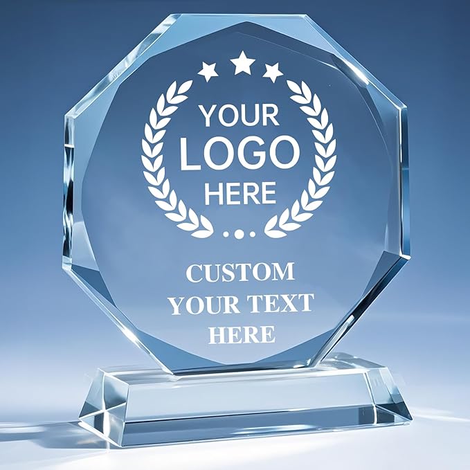 Personalized Trophy Award - Plaques Personalized Engraved - Custom Crystal Awards and Trophies for Employee Recognition, Event, Sport, Competition - Coworker Employee Appreciation Gifts
