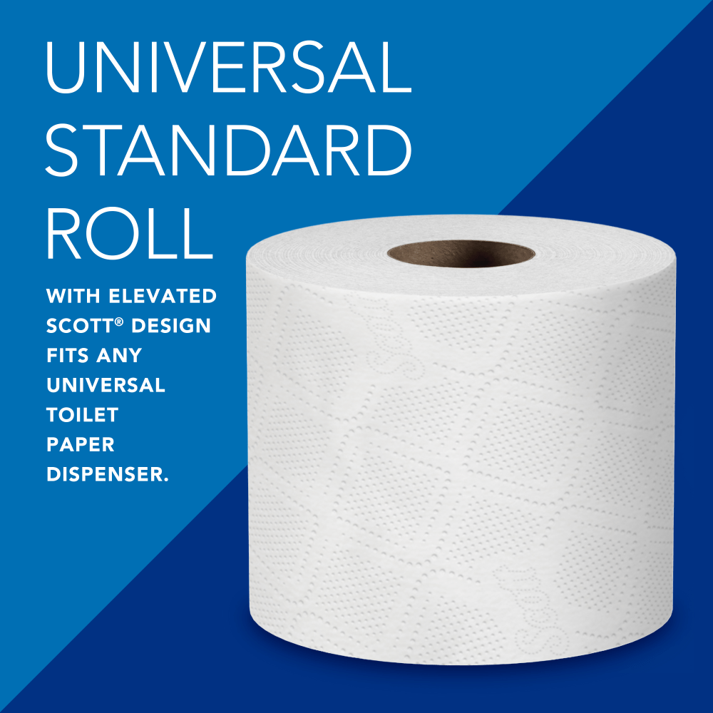 Scott Professional 100% Recycled Fiber Standard Toilet Paper, Elevated Design, 2-Ply, Individually Wrapped, 473 Sheets Per Roll, Pack Of 80 Rolls  - Image 4