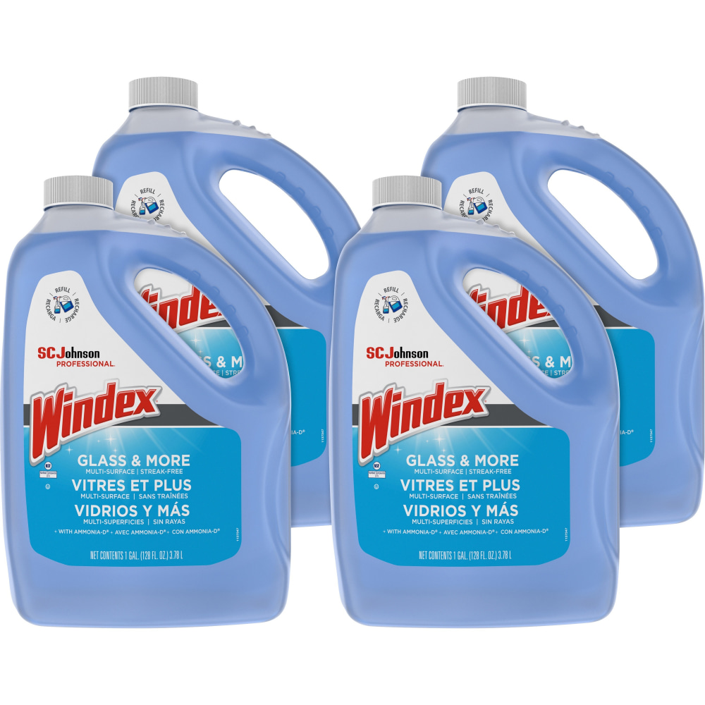 Windex Glass & Multi-Surface Cleaner, 128 Oz Bottle, Case Of 4  - Image 3