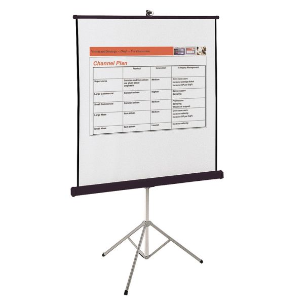 Quartet Portable Tripod Projection Screen, 70" x 70"