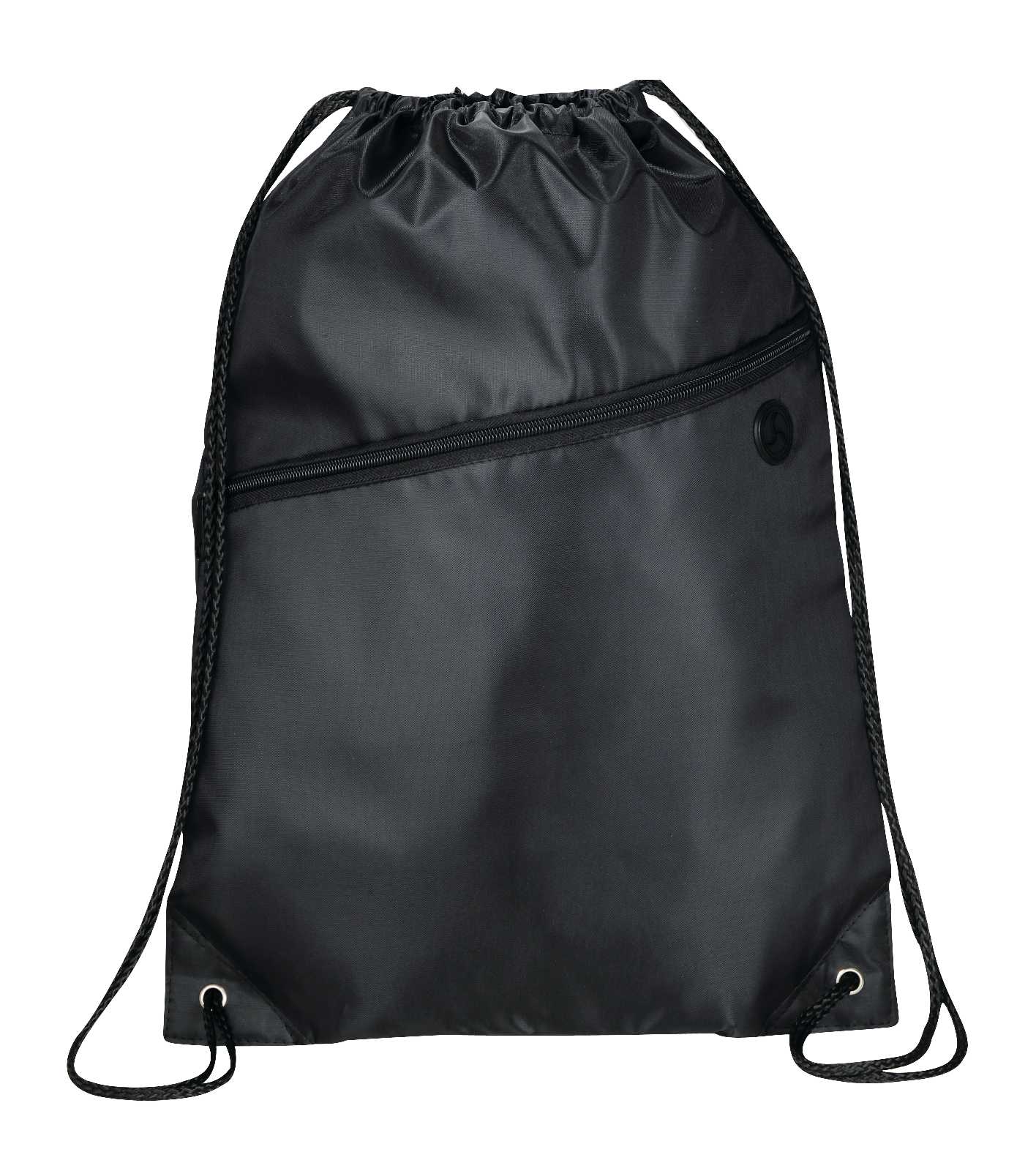 Robin Drawstring Polyester Bag with Front Zipper Pocket  - Image 3