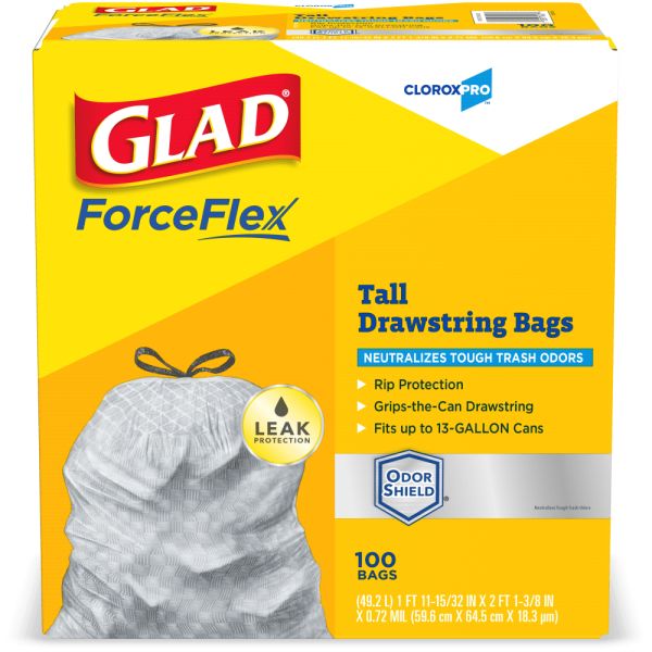 CloroxPro Glad ForceFlex Tall Kitchen Drawstring Trash Bags