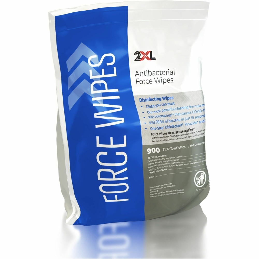 2XL Force Antibacterial Wipes Refill, 6" x 8", White, Pack Of 900  - Image 3