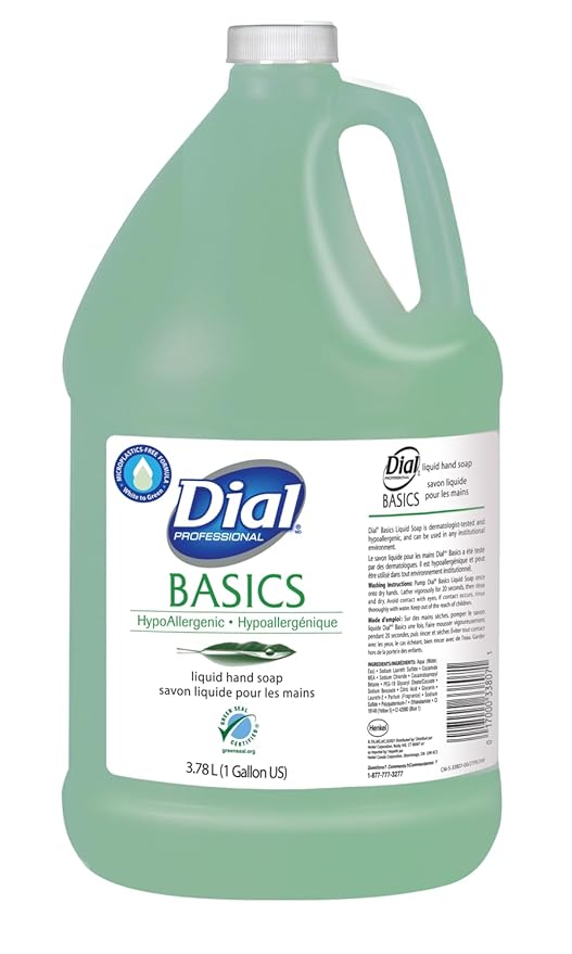 Dial Professional Basics Hypoallergenic Liquid Hand Soap , 1 Gallon Refill Bottle, 128 Fl Oz  - Image 3