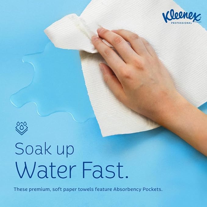 Kleenex Professional Universal Hard Roll Paper Towels, Bulk (50606), Hardwound 1.75' Core, Premium Absorbency Pockets, White (6 Rolls at 600' Each, 3,600'/Case)  - Image 3