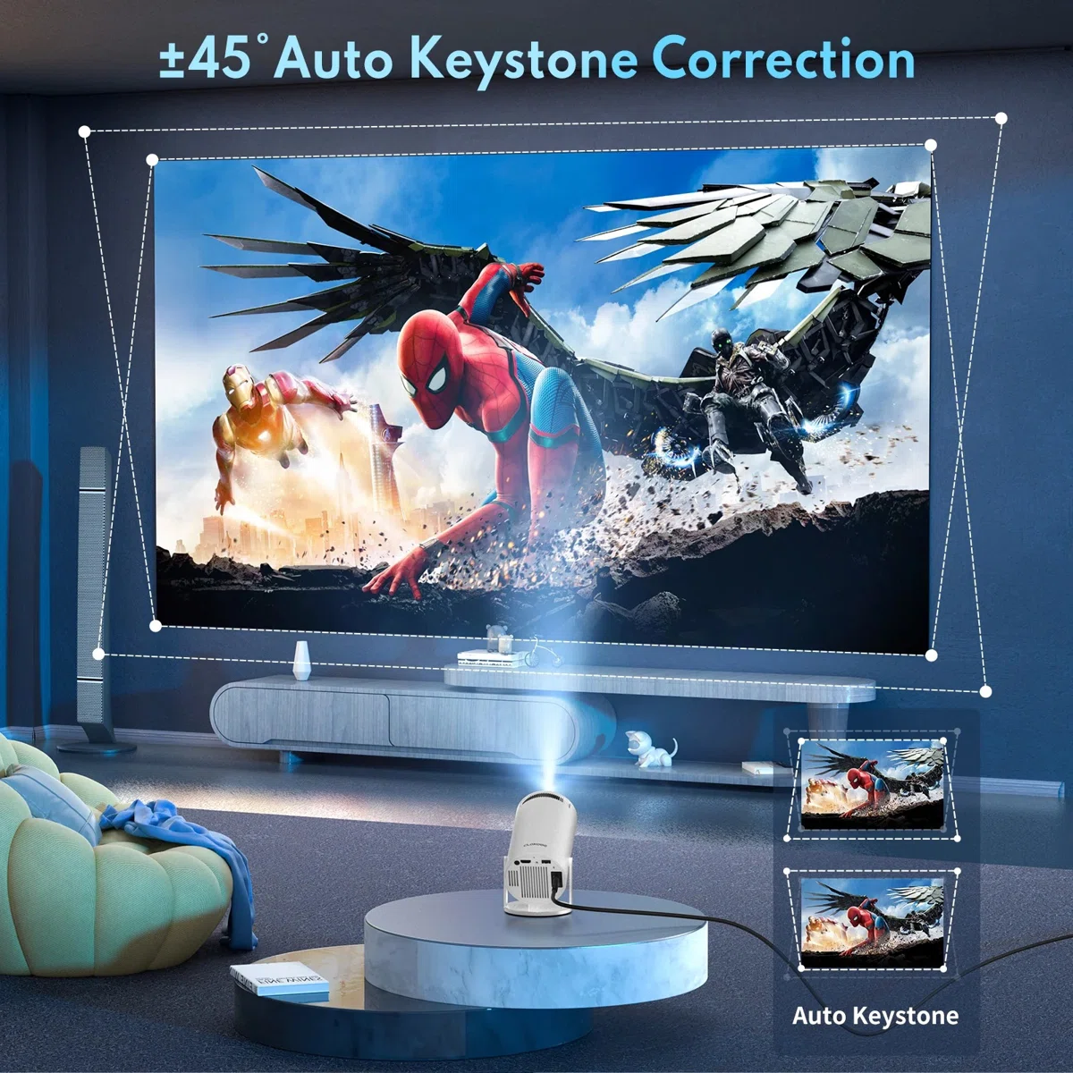 Projector 4k 1080p Support, Mini Projector Smart For Movie Projection Compatible With Phone  - Image 4