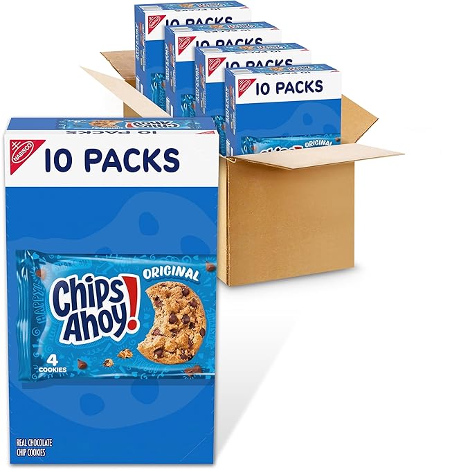 CHIPS AHOY! Original Chocolate Chip Cookies, 40 Snack Packs (4 Cookies Per Pack, 4 Boxes)  - Image 6