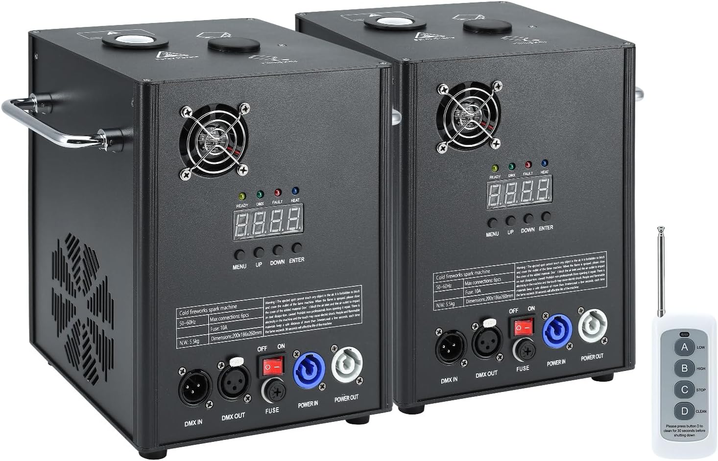 700W 2PCS Cold Spark Machine 6-19ft Adjustable Height with Remote DMX Control Stage Machine for DJ Party Stage Indoor Outdoor Disco Wedding Show Event  - Image 3