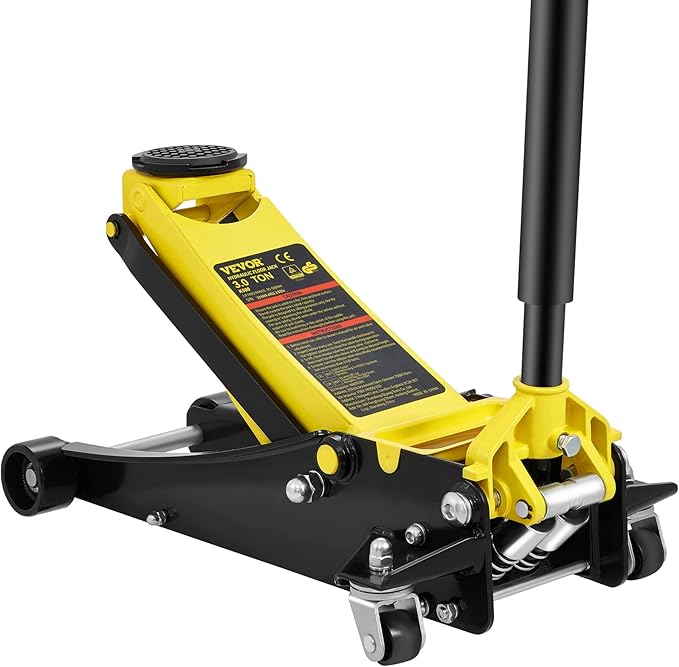  3 Ton Low Profile, Heavy-Duty Steel Racing Floor Jack with Dual Pistons Quick Lift Pump, Lifting Range 3.35"-19.69"  - Image 6
