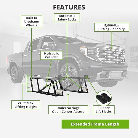  8000TLX Portable Car Lift with 8,000lb Capacity, with 110V Power Unit, Safe & Portable Design Garage Lift for Home, Garage, Shop, or Mechanic Auto Repair  - Image 3