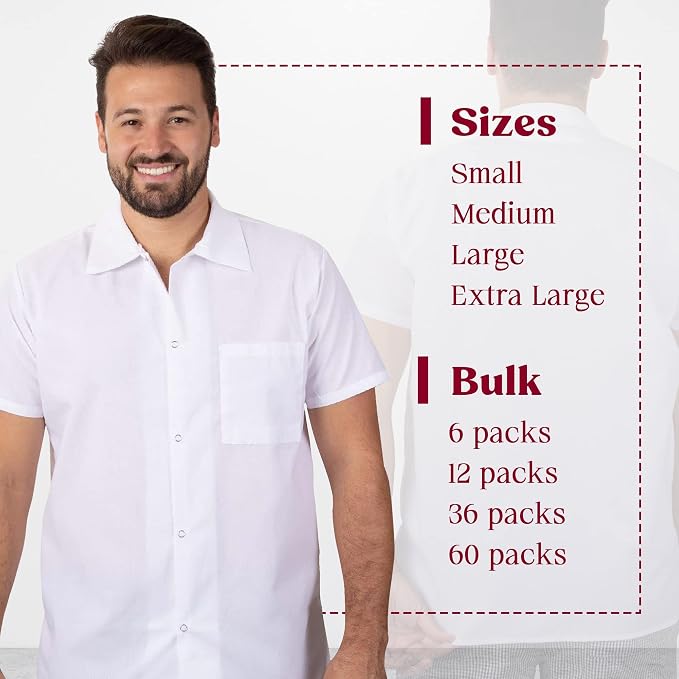 Professional Chef Shirts White Bulk Packs  - Image 3