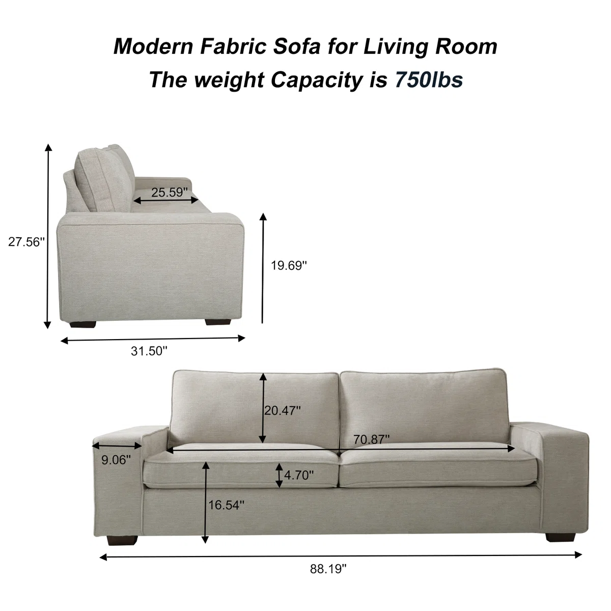Saidee Chenille Abstract Arm Loveseat  - Image 3